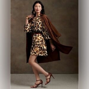 Banana Republic Flounce Hem Utility Animal Print XSP